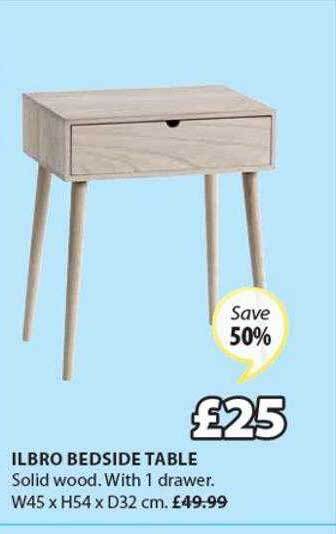 JYSK Ilbro Bedside Table offer