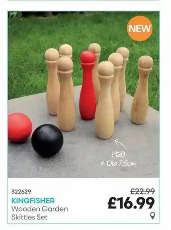 Robert Dyas Kingfisher Wooden Garden Skittles Set offer