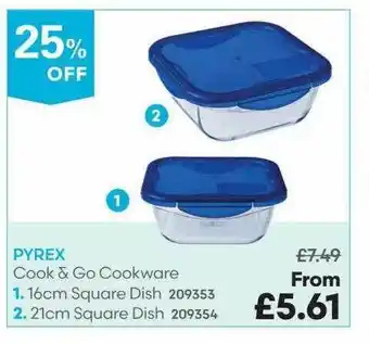 Robert Dyas Pyrex Cook & Go Cookware offer