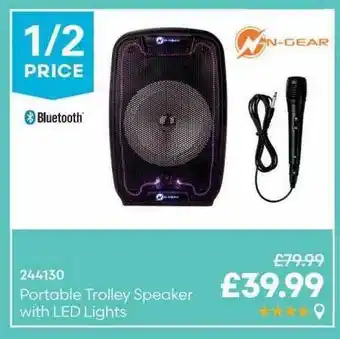 Robert Dyas N-n-gear Portable Trolley Speaker With Led Lights offer