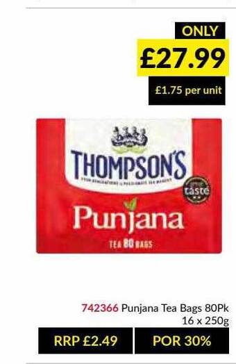 Musgrave MarketPlace Punjana Tea Bags 80pk offer