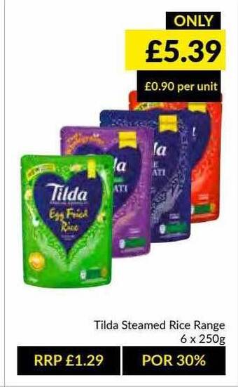 Musgrave MarketPlace Tilda Steamed Rice Range offer