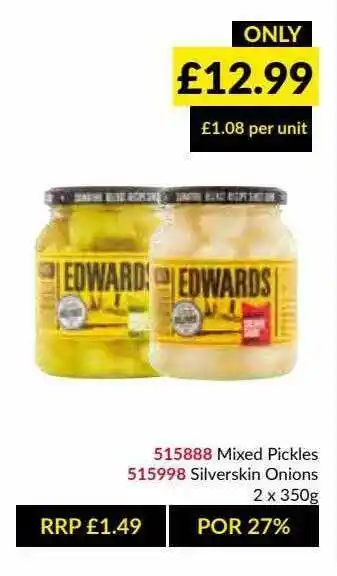 Musgrave MarketPlace Mixed Pickles Silverskin Onions offer