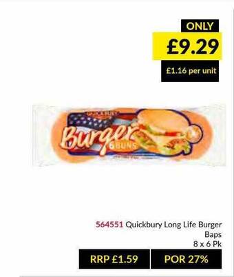 Musgrave MarketPlace Quickbury Long Life Burger Baps offer