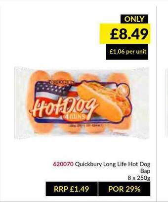 Musgrave MarketPlace Quickbury Long Life Hot Dog Bap offer