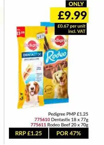 Musgrave MarketPlace Pedigree Pmp Dentastix Rodeo Beef offer