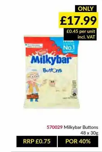 Musgrave MarketPlace Milkybar Buttons offer