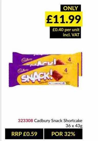 Musgrave MarketPlace Cadbury Snack Shortcake offer