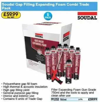 Toolstation Soudal Gap Filling Expanding Foam Combi Trade Pack Soudal offer