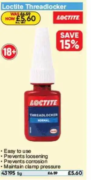 Toolstation Loctite Threadlocker Loctite offer