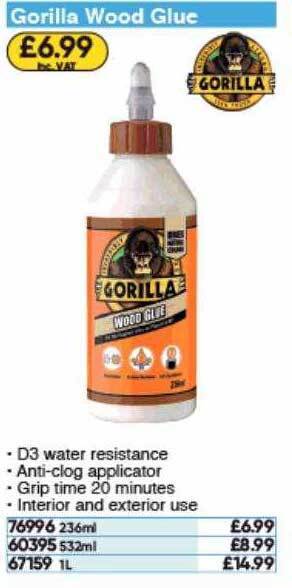 Toolstation Gorilla Wood Glue offer