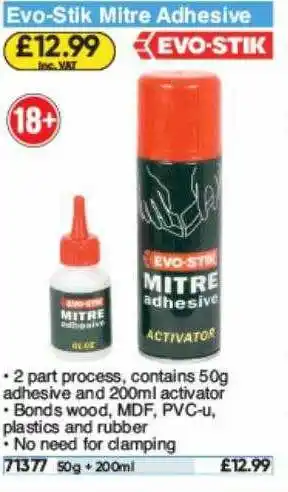 Toolstation Evo-stik Mitre Adhesive Evo-stik offer