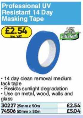 Toolstation Professional Uv Resistant 14 Day Masking Tape offer
