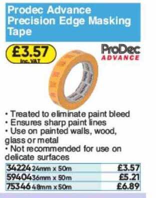 Toolstation Prodec Advance Precision Edge Masking Tape offer