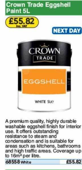 Toolstation Crown Trade Eggshell Paint offer