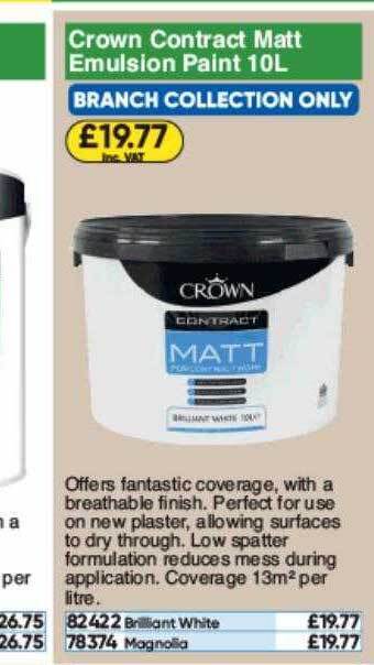 Toolstation Crown Contract Matt Emulsion Paint offer