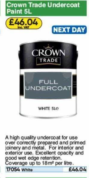 Toolstation Crown Trade Undercoat Paint offer