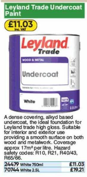 Toolstation Leyland Trade Undercoat Paint offer