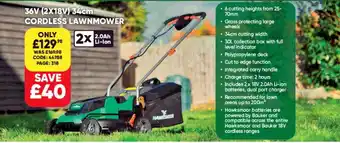 Toolstation 36v 34cm Cordless Lawnmower offer