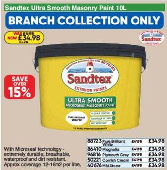 Toolstation Sandtex Ultra Smooth Masonry Paint offer