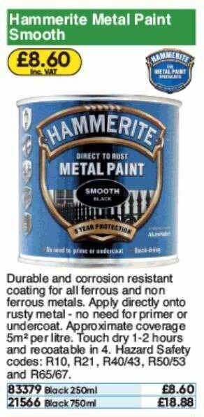 Toolstation Hammerite Metal Paint Smooth offer