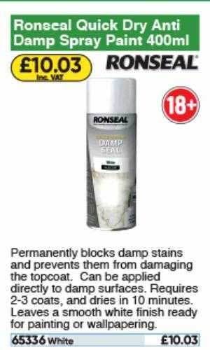 Toolstation Ronseal Quick Dry Anti Damp Spray Paint offer
