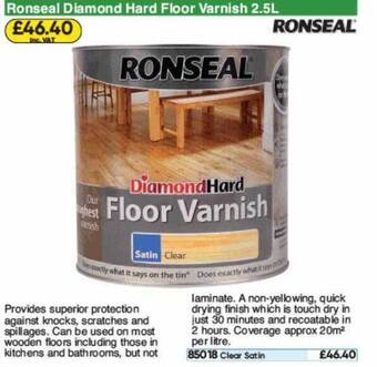 Toolstation Ronseal Diamond Hard Floor Varnish offer