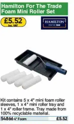 Toolstation Hamilton For The Trade Foam Mini Roller Set offer