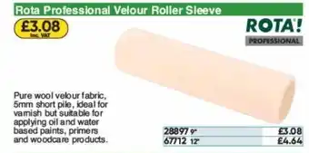 Toolstation Rota Professional Velour Sleeve offer