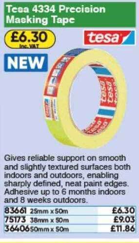 Toolstation Tesa 4334 Precision Masking Tape offer