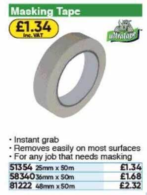 Toolstation Masking Tape offer