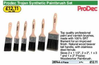 Toolstation Prodec Trojan Synthetic Paintbrush Set offer