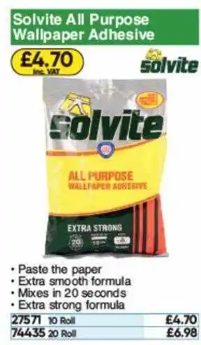 Toolstation Solvite All Purpose Wallpaper Adhesive offer