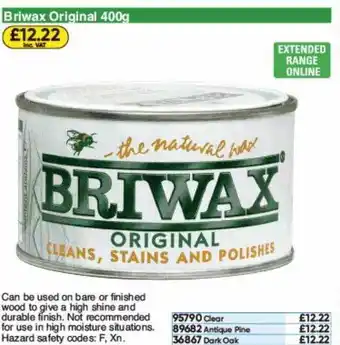 Toolstation Briwax Original offer