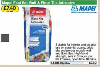 Toolstation Mapei Fast Set Wall & Floor Tile Adhesive offer