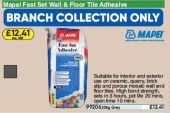Toolstation Mapei Fast Set Wall & Floor Tile Adhesive offer