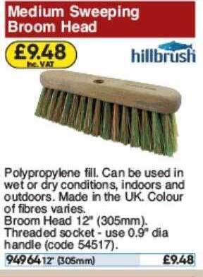 Toolstation Medium Sweeping Broom Head Hillbrush offer