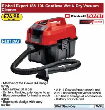 Toolstation Einhell Expert 18v Cordless Wet & Dry Vacuum Cleaner offer