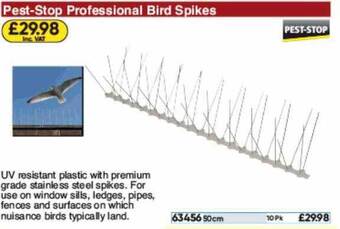 Toolstation Pest-stop Professional Bird Spikes offer