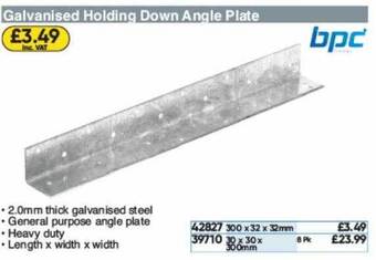 Toolstation Galvanised Holding Down Angle Plate Bpc offer