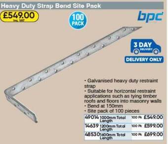 Toolstation Heavy Duty Strap Bend Site Pack Bpc offer