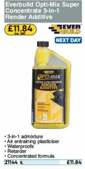 Toolstation Everbuild Opti-mix Super Concentrate 3-in-1 Render Additive offer