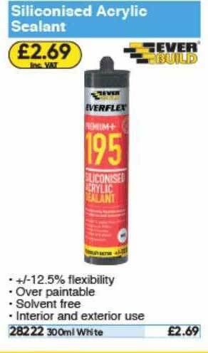 Toolstation Siliconised Acrylic Sealant Ever Build offer