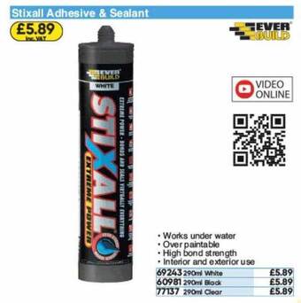 Toolstation Stixall Adhesive & Sealant Ever Build offer