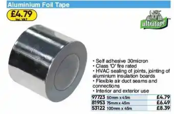 Toolstation Aluminium Foil Tape Ultratape offer