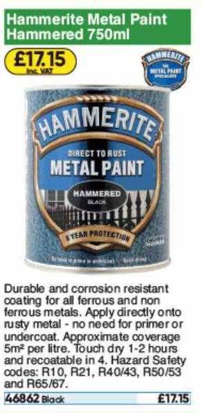 Toolstation Hammerite Metal Paint Hemmered offer