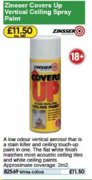 Toolstation Zinsser Covera Up Vertical Ceilling Spray Paint offer