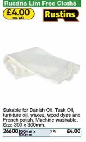 Toolstation Rustina Lint Free Cloths offer