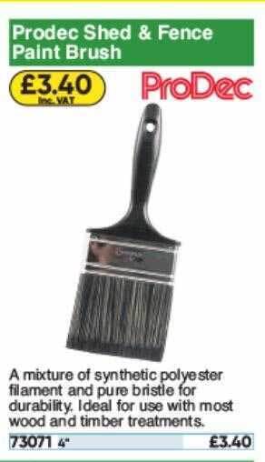 Toolstation Prodec Shed & Fence Paint Brush offer