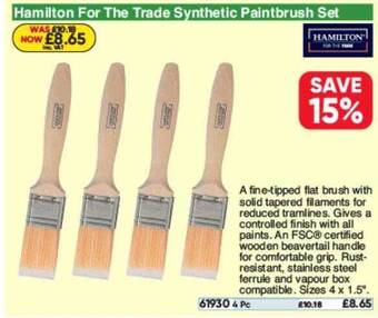 Toolstation Hamilton For The Trade Synthetic Paintbrush Set offer